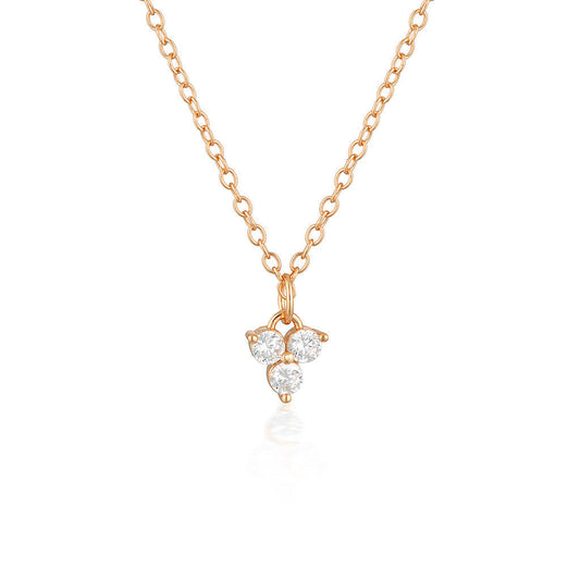 0.30 TCW Round Lab-Grown Diamond Trio Necklace in Gold