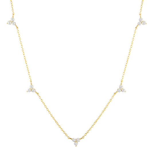 Radiant Blossom 0.3 TCW Round Lab Grown Diamond Necklace