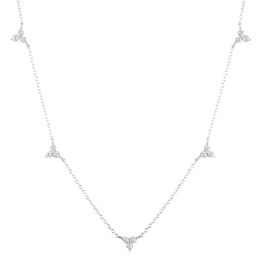 Radiant Blossom 0.3 TCW Round Lab Grown Diamond Necklace