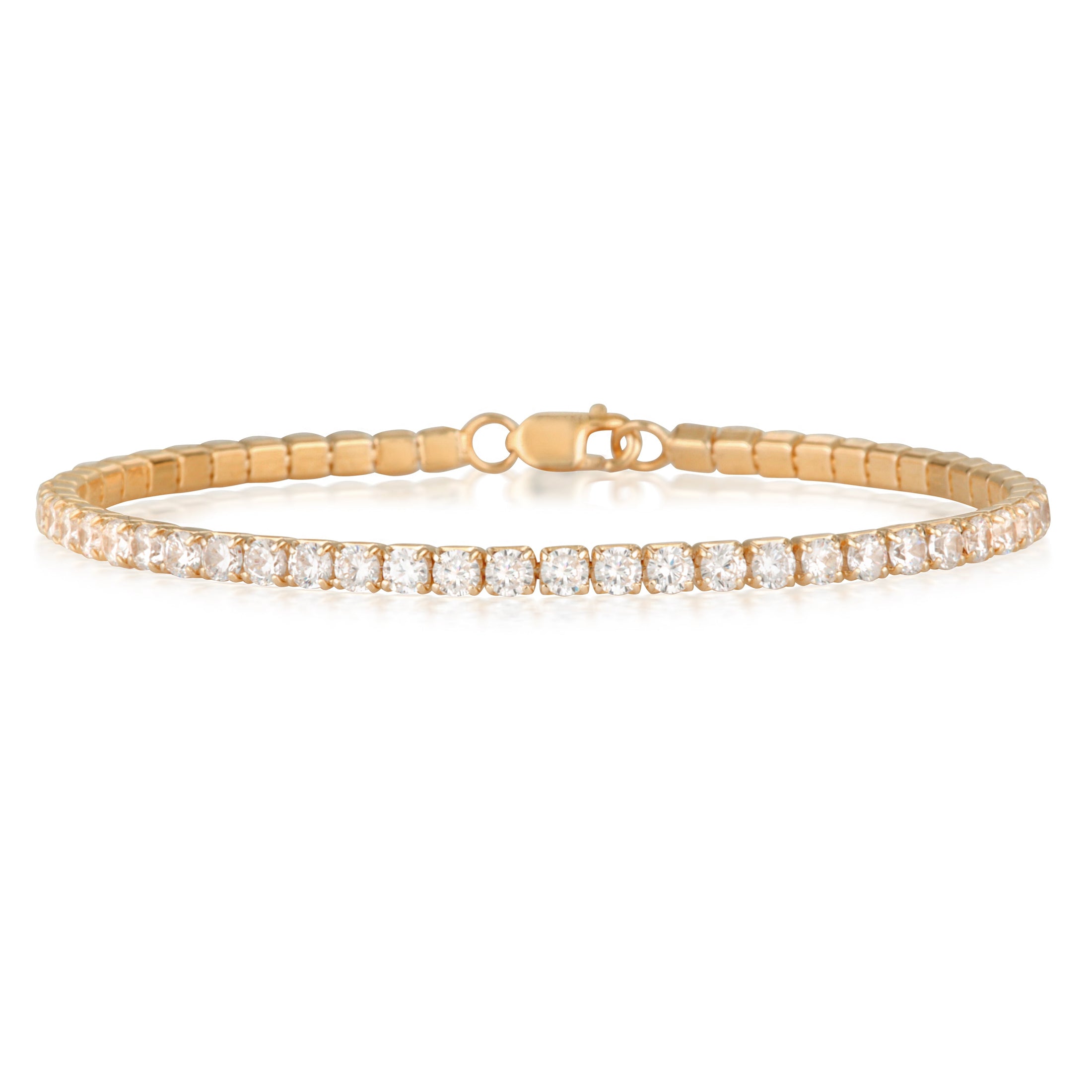 Elegant 1 TCW Round Lab-Grown Diamond Tennis Bracelet in Gold