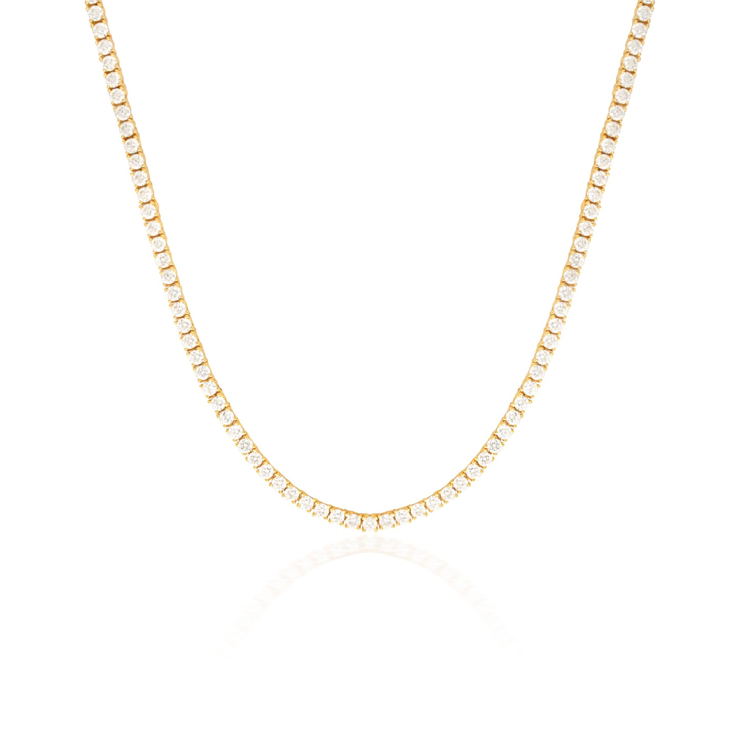 5 Carat Round Lab-Grown Diamond Tennis Necklace in Gold 1