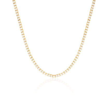 5 Carat Round Lab-Grown Diamond Tennis Necklace in Gold 1