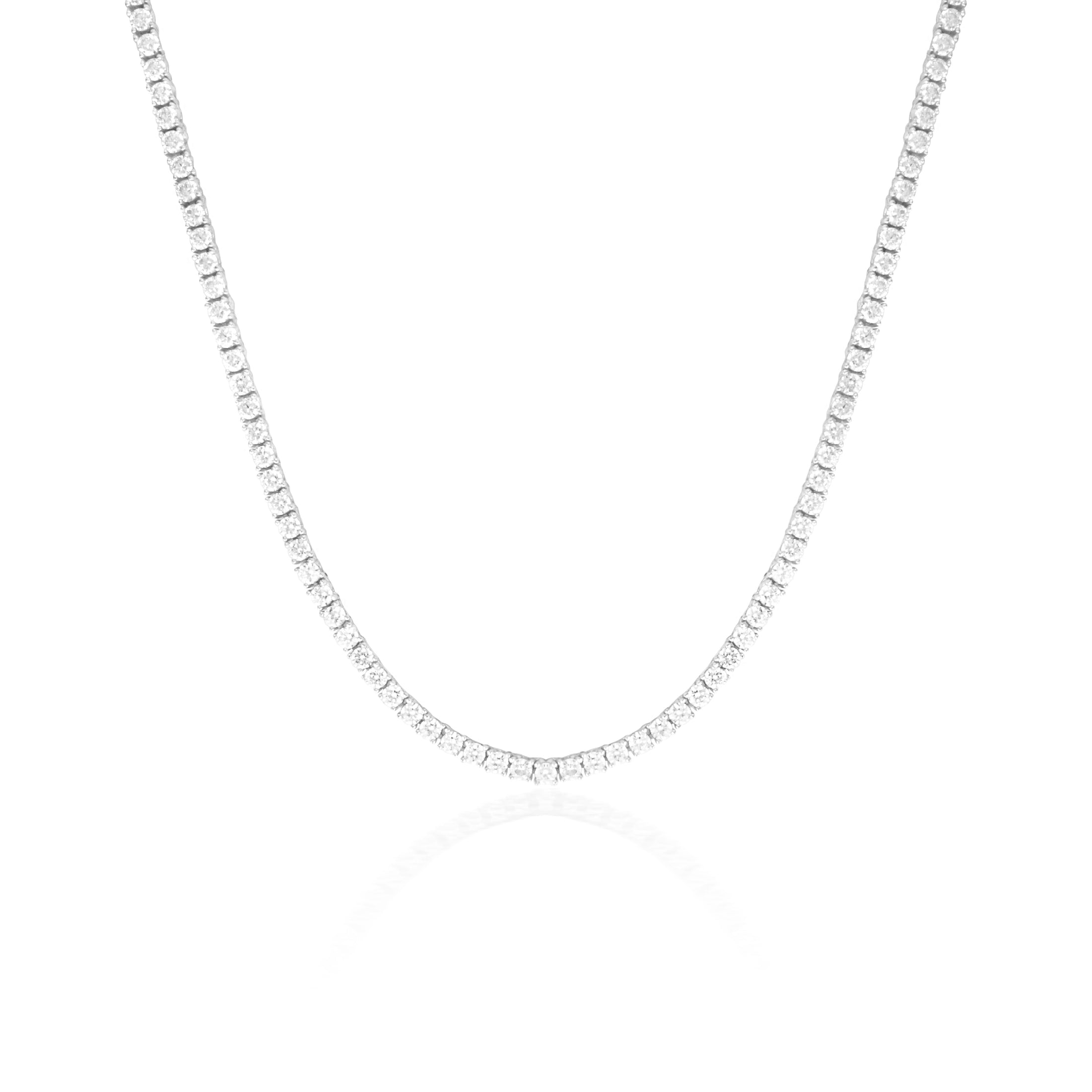 5 Carat Round Lab-Grown Diamond Tennis Necklace in Gold