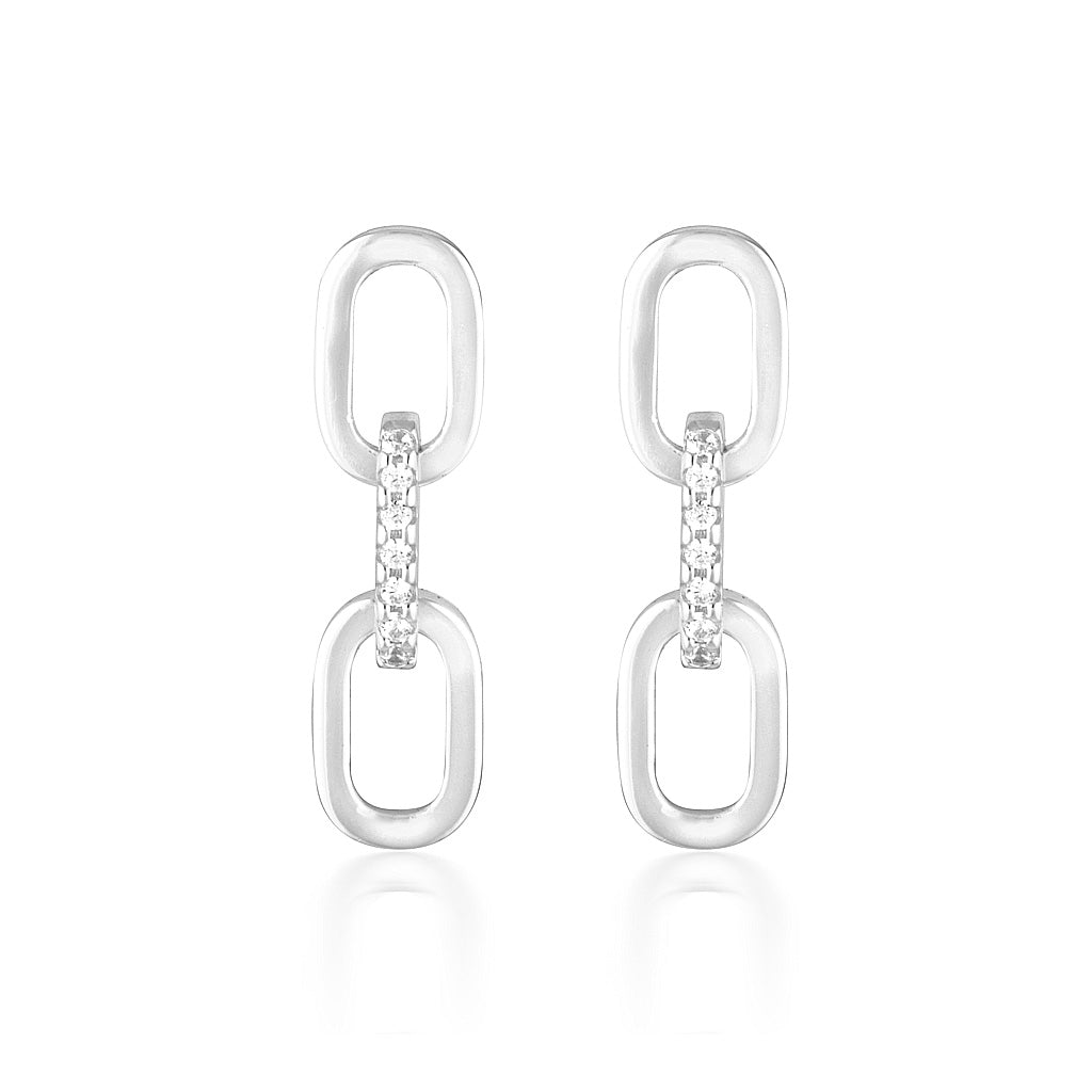 Chain Design Drop Earrings