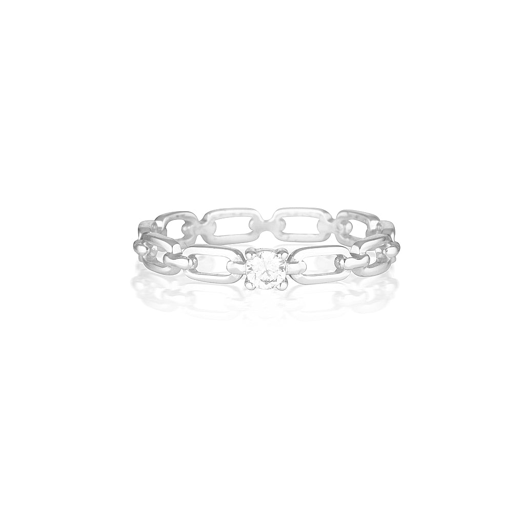 0.25 CT Round Lab-Grown Diamond Chain Link Wedding Ring