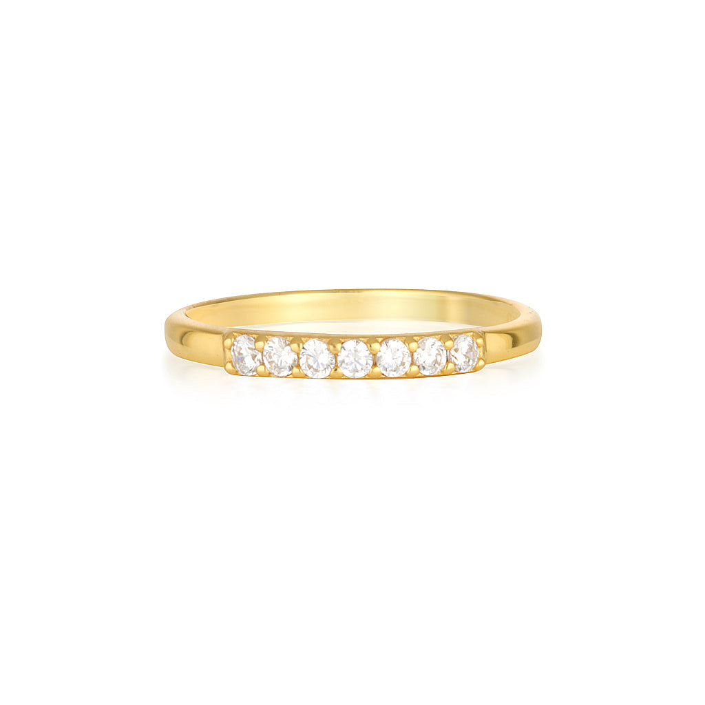 Elegant 0.10 TCW Round Lab-Grown Diamond Seven Stone Gold Wedding Band