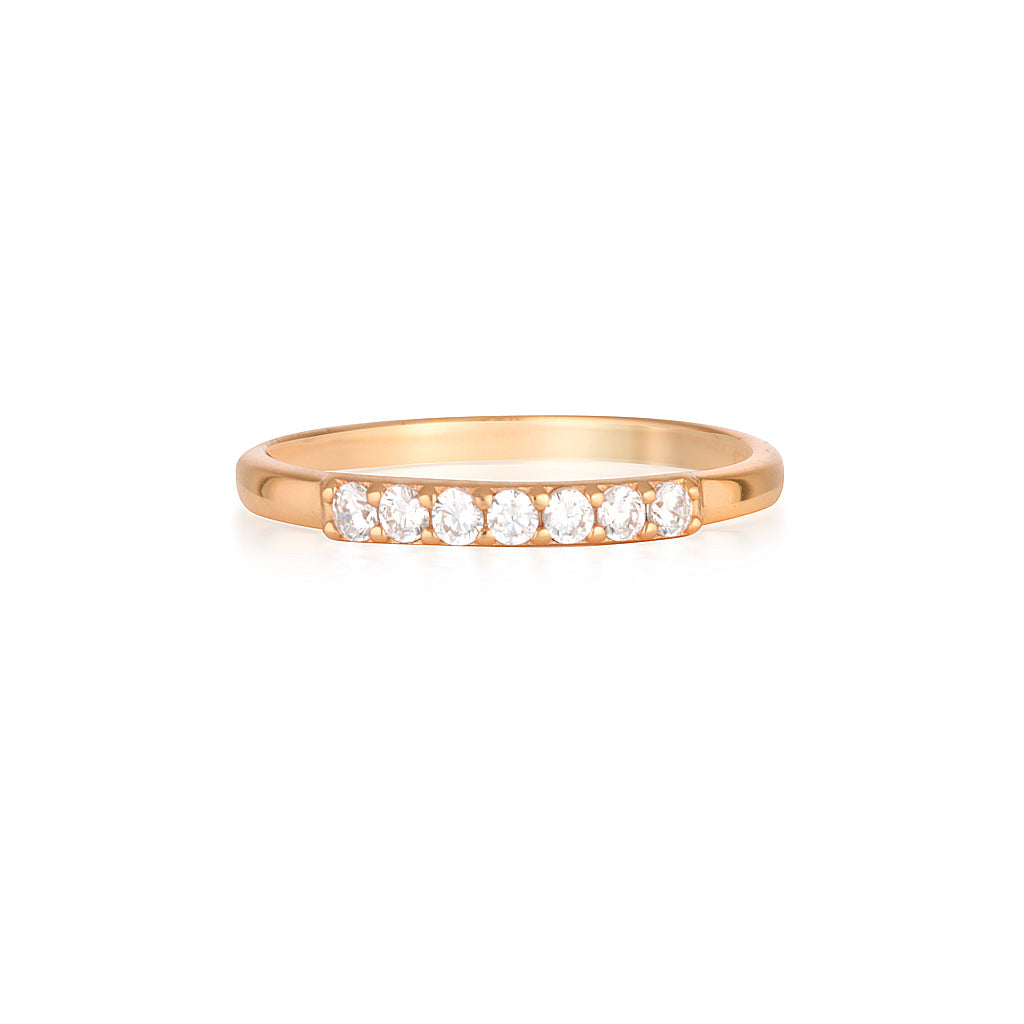 Elegant 0.10 TCW Round Lab-Grown Diamond Seven Stone Gold Wedding Band