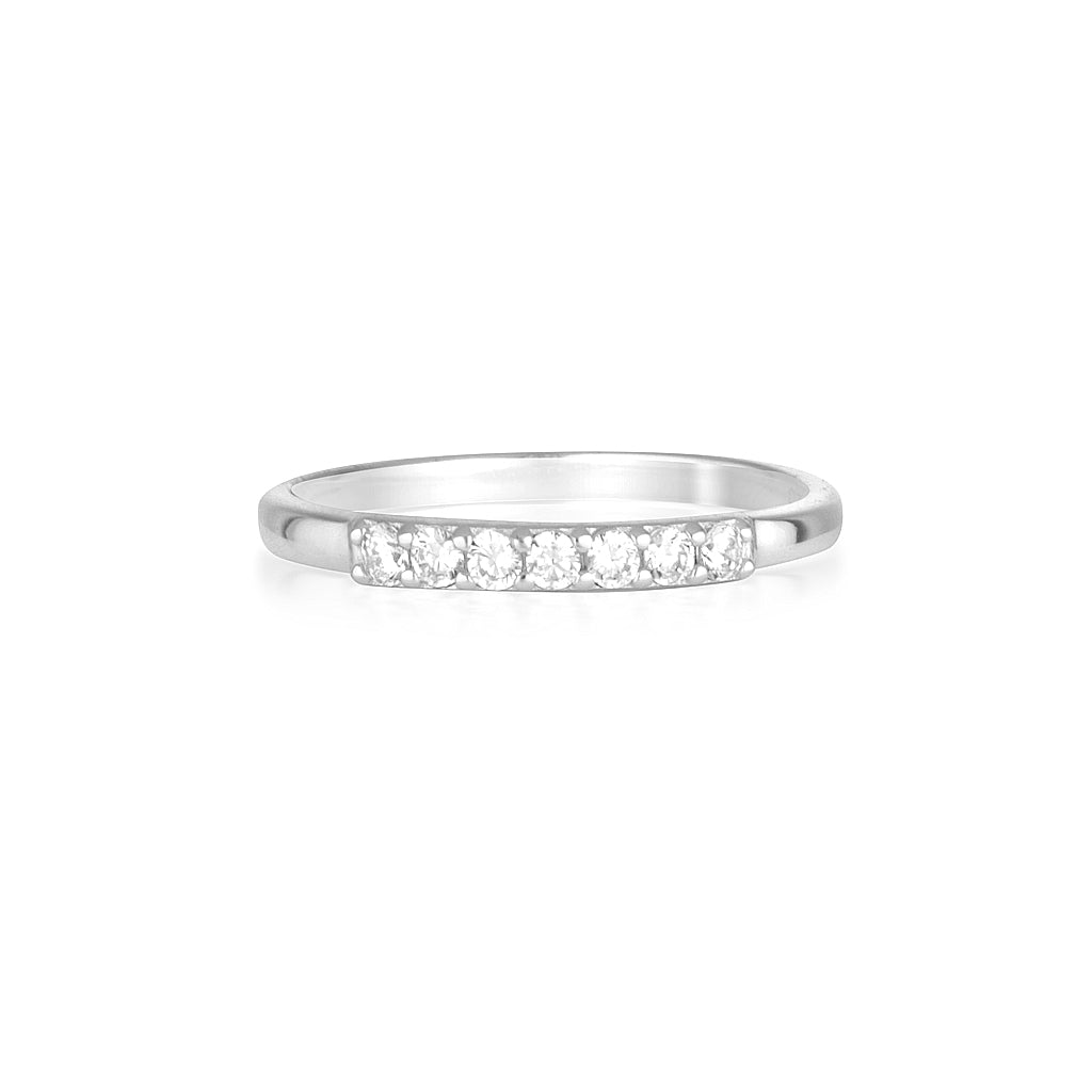 Elegant 0.10 TCW Round Lab-Grown Diamond Seven Stone Gold Wedding Band