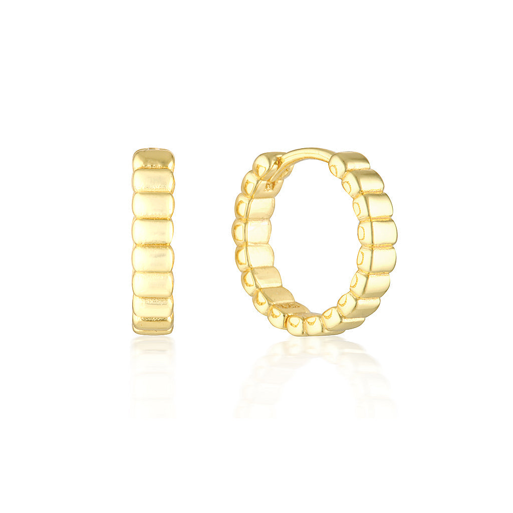 Bold Textured Gold Hoop Earrings for All Genders 1