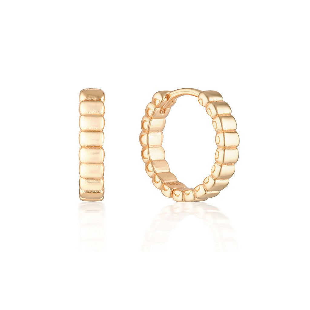 Bold Textured Gold Hoop Earrings for All Genders