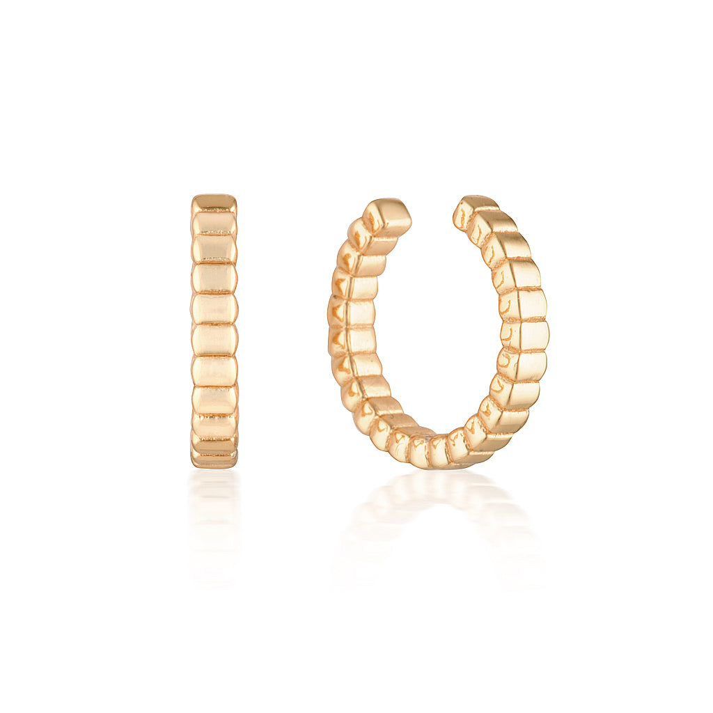 Elegant Textured Gold Hoop Earrings 6