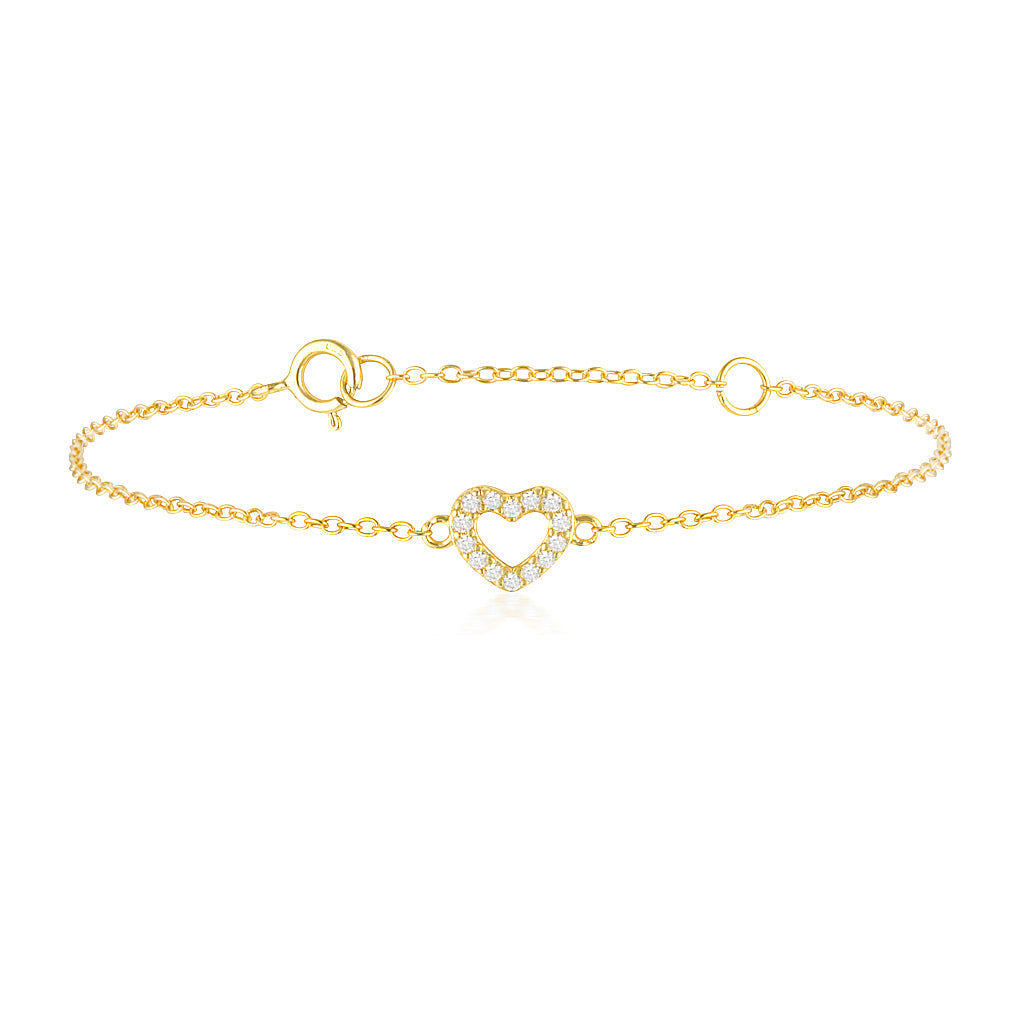 Heart's Delight: 0.1 TCW Round Lab-Grown Diamond Bracelet