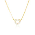 Load image into Gallery viewer, 0.1 TCW Round Lab-Grown Diamond Gold Heart Necklace
