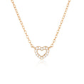 Load image into Gallery viewer, 0.1 TCW Round Lab-Grown Diamond Gold Heart Necklace
