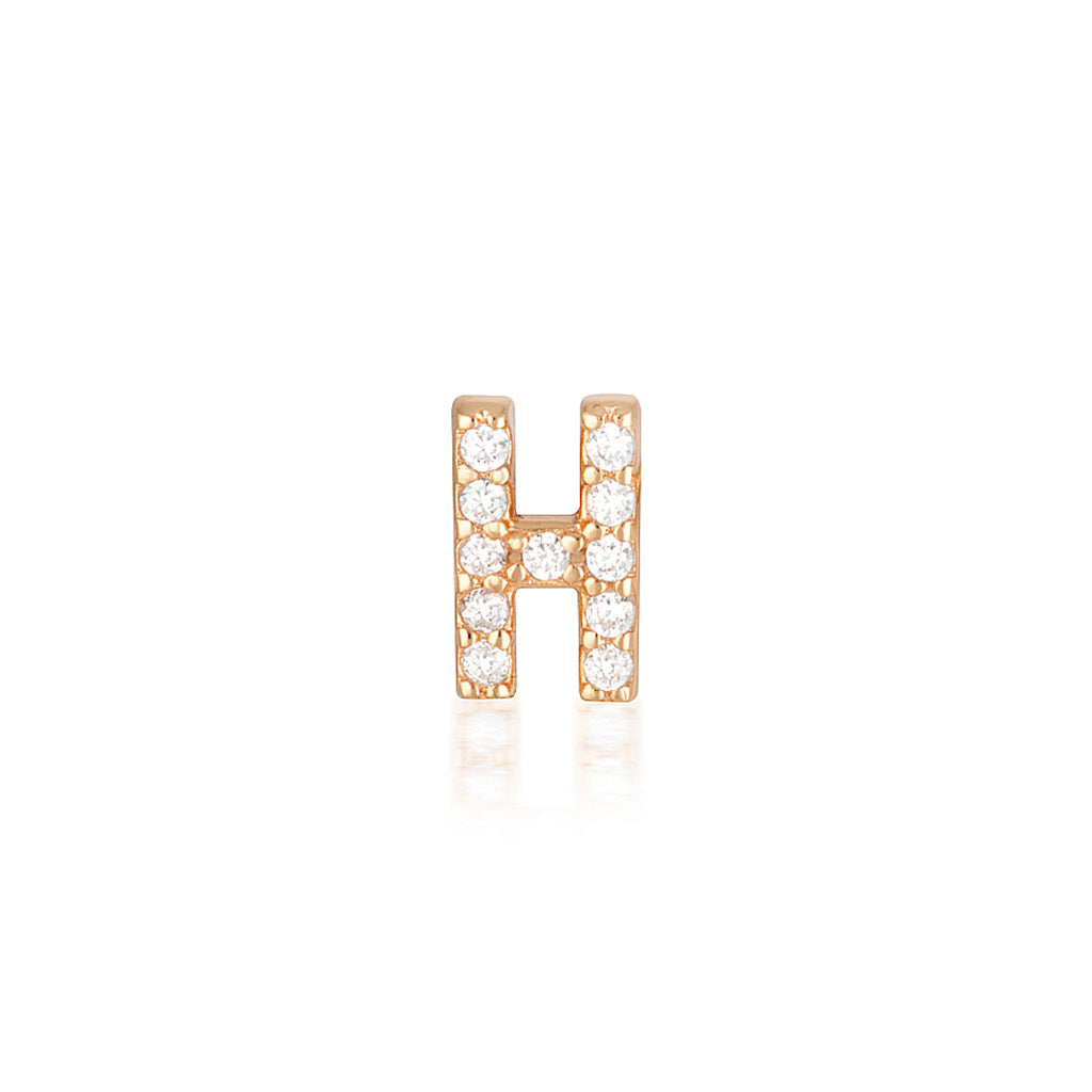 Radiant 0.05 TCW Round Lab-Grown Diamond Initial Stud Earrings