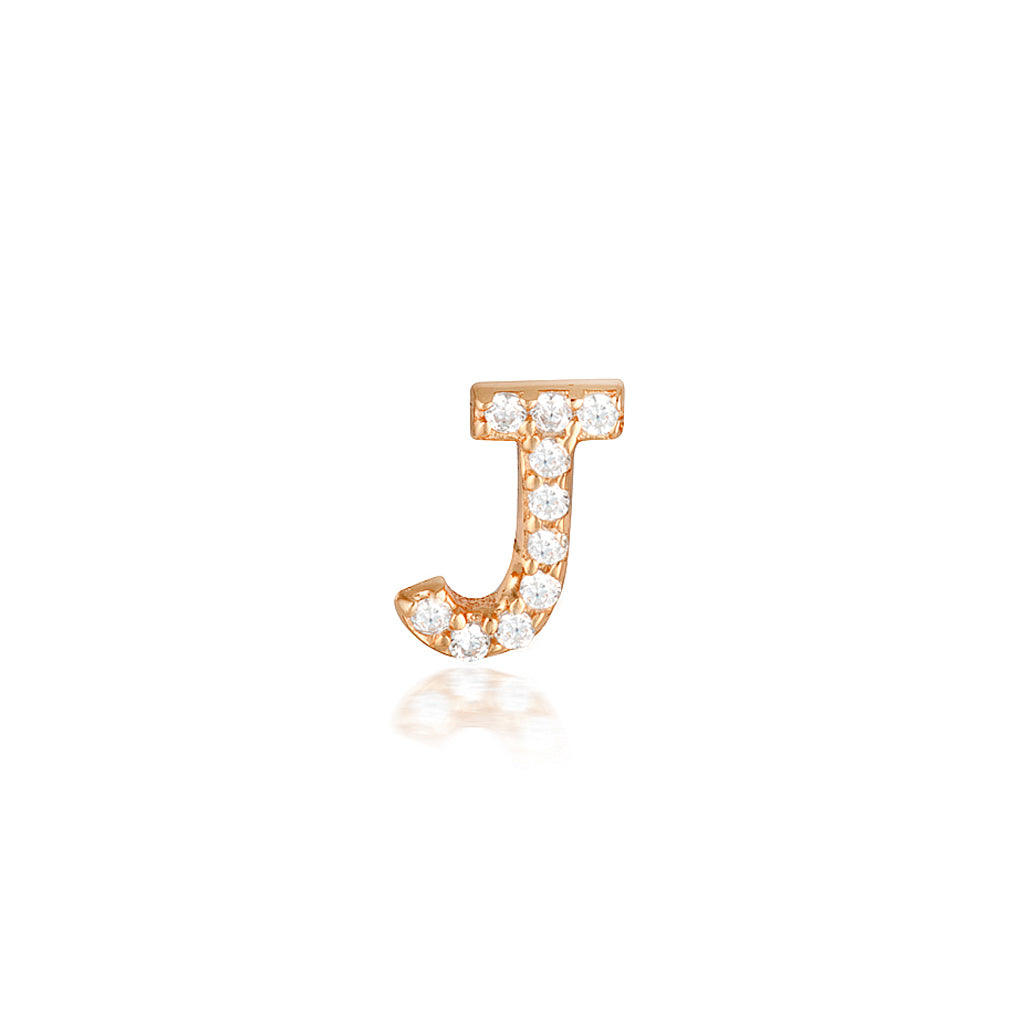 Radiant 0.05 TCW Round Lab-Grown Diamond Initial Stud Earrings