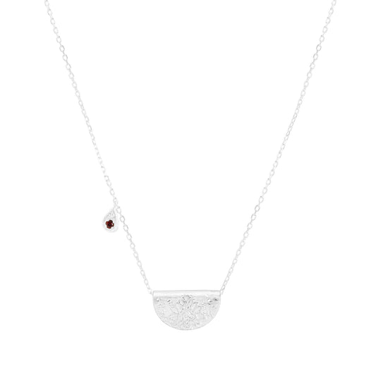 Elegant 0.05 TCW Round Red Amethyst Lab-Made Diamond Necklace