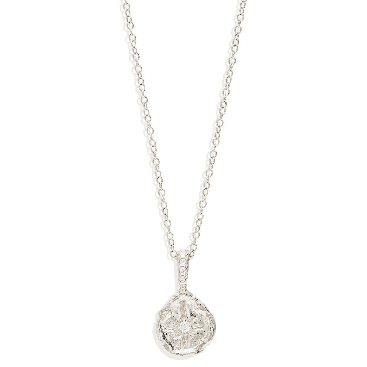 Radiant Starburst Necklace with 0.05 TCW Round Lab Grown Diamond Charm