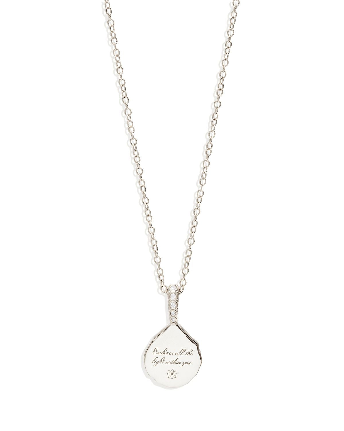 Radiant Starburst Necklace with 0.05 TCW Round Lab Grown Diamond Charm 4