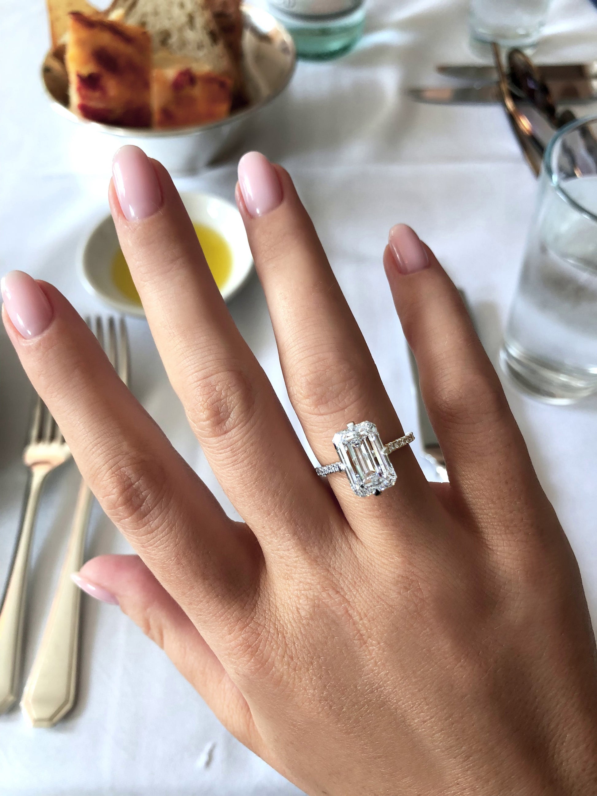 5 CT Emerald Lab-Created Diamond Pave Engagement Ring 11