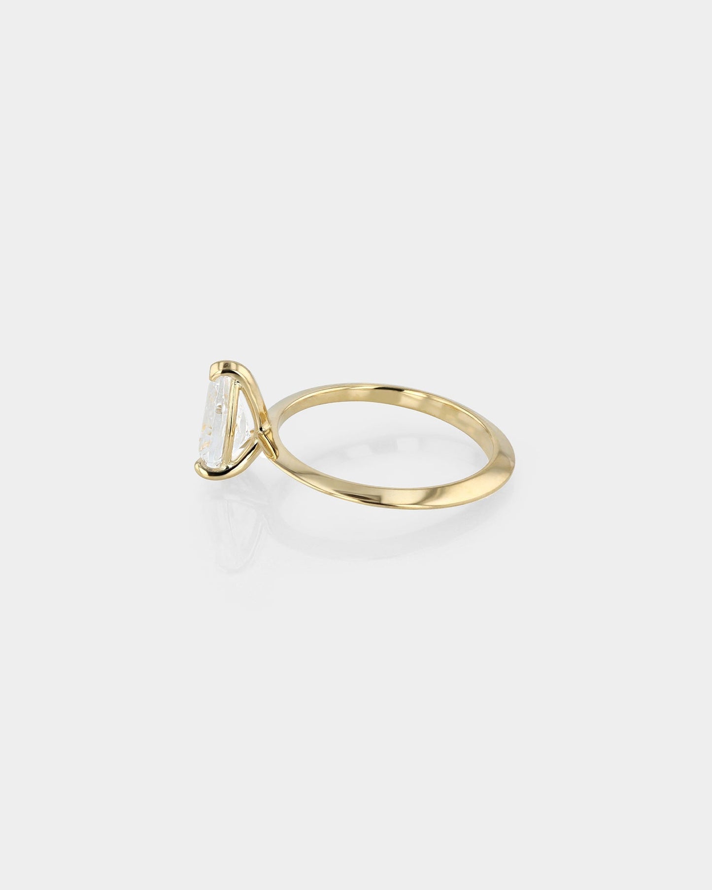 1.01 CT Pear-Cut Lab Grown Diamond Solitaire Engagement Ring in Gold 2