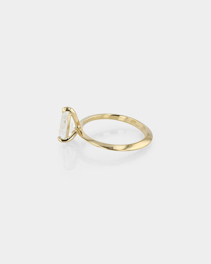 1.01 CT Pear-Cut Lab Grown Diamond Solitaire Engagement Ring in Gold 2