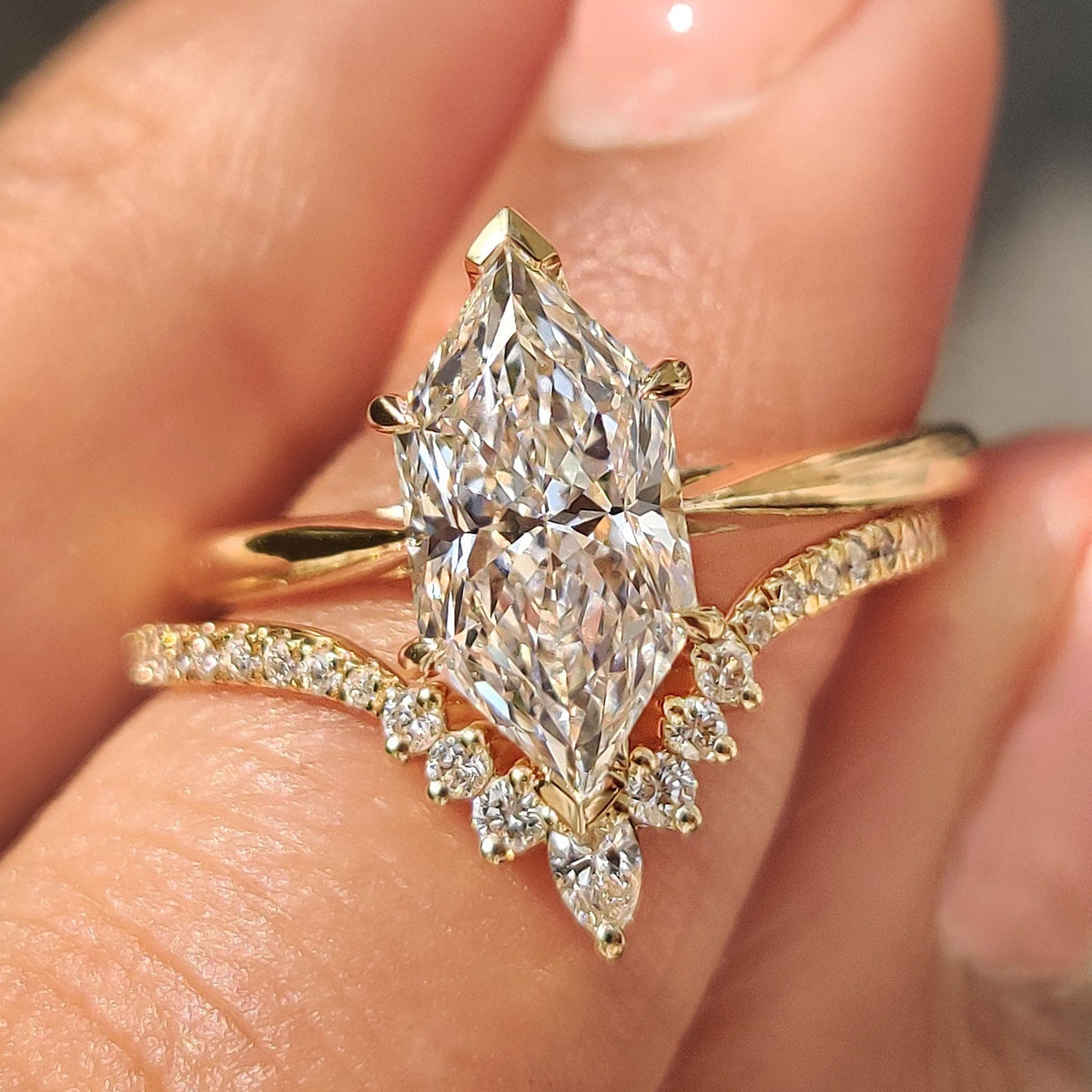 Solitaire Cathedral- 1.8 CT Cushion Lab Grown Diamond Wedding Band