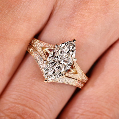 Solitaire Cathedral- 1.8 CT Cushion Lab Grown Diamond Wedding Band