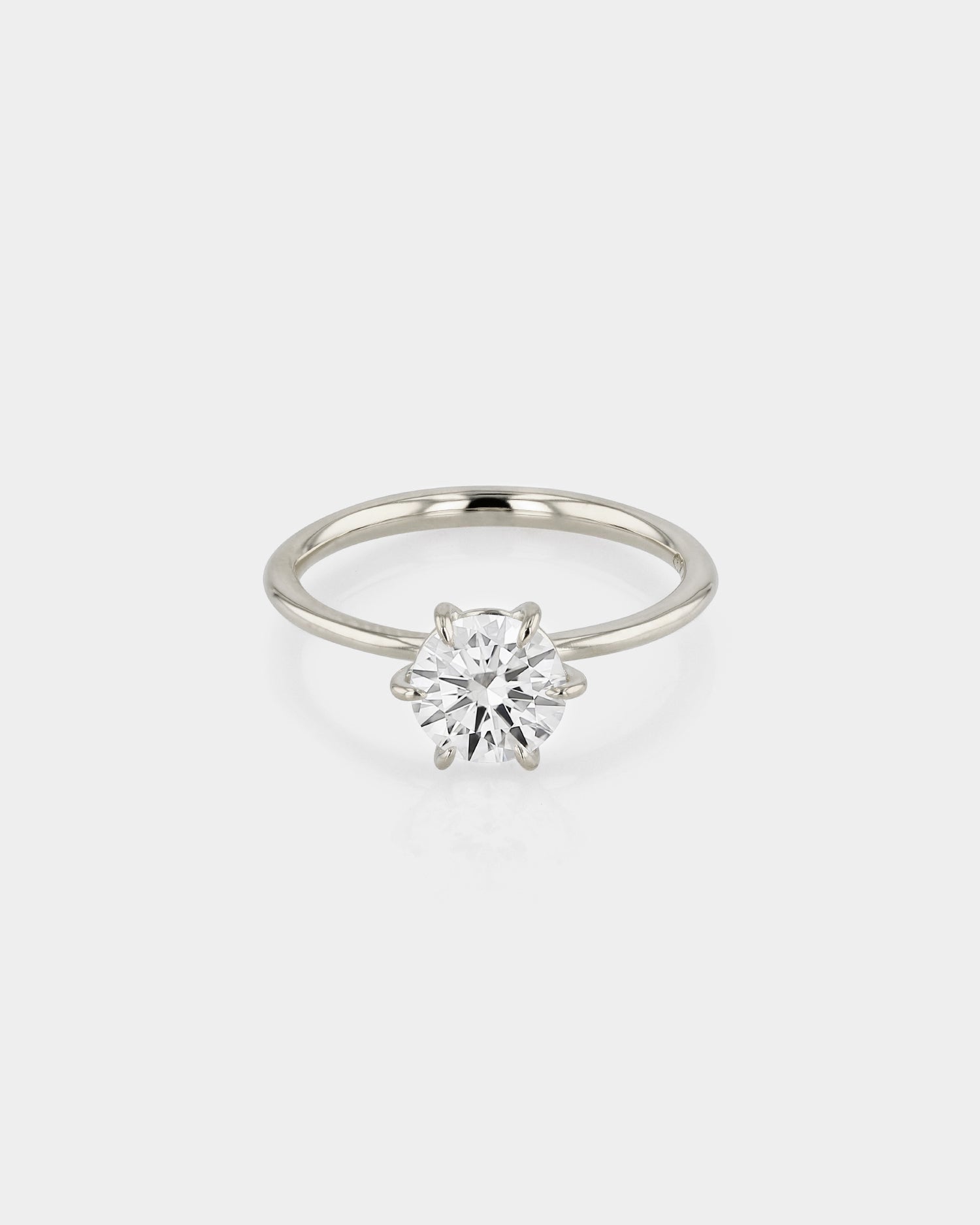 2.0 CT Round Lab Grown Diamond Solitaire Engagement Ring in Classic Setting