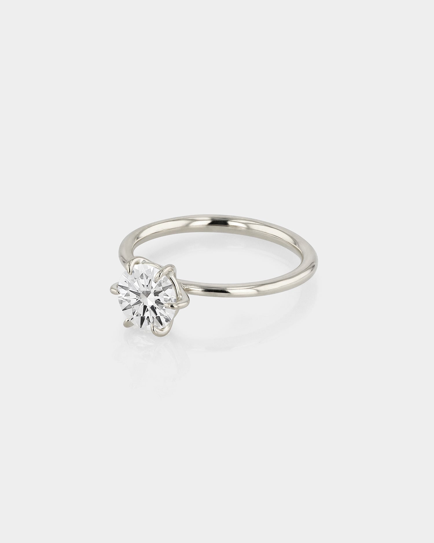 2.0 CT Round Lab Grown Diamond Solitaire Engagement Ring in Classic Setting