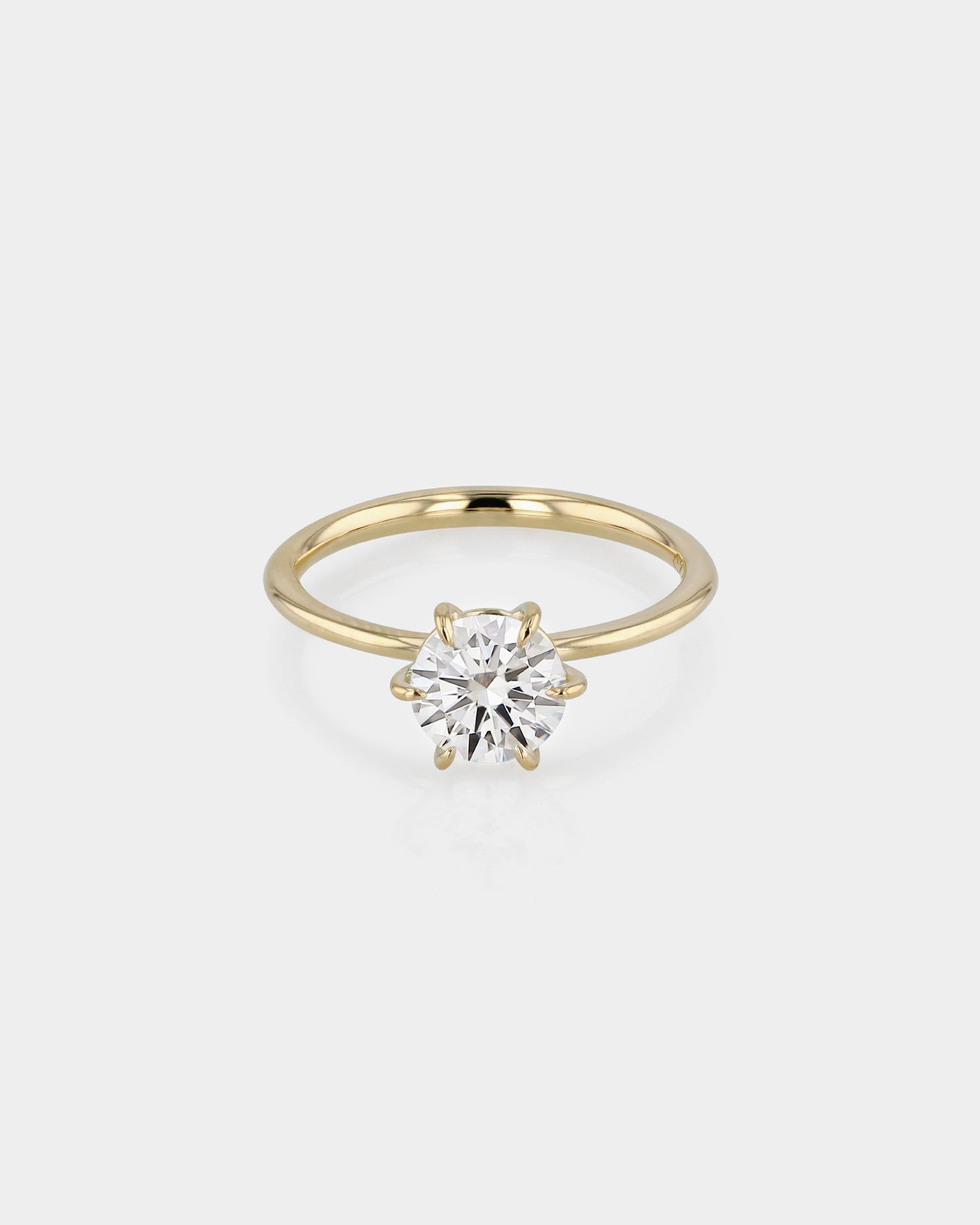 2.0 CT Round Lab Grown Diamond Solitaire Engagement Ring