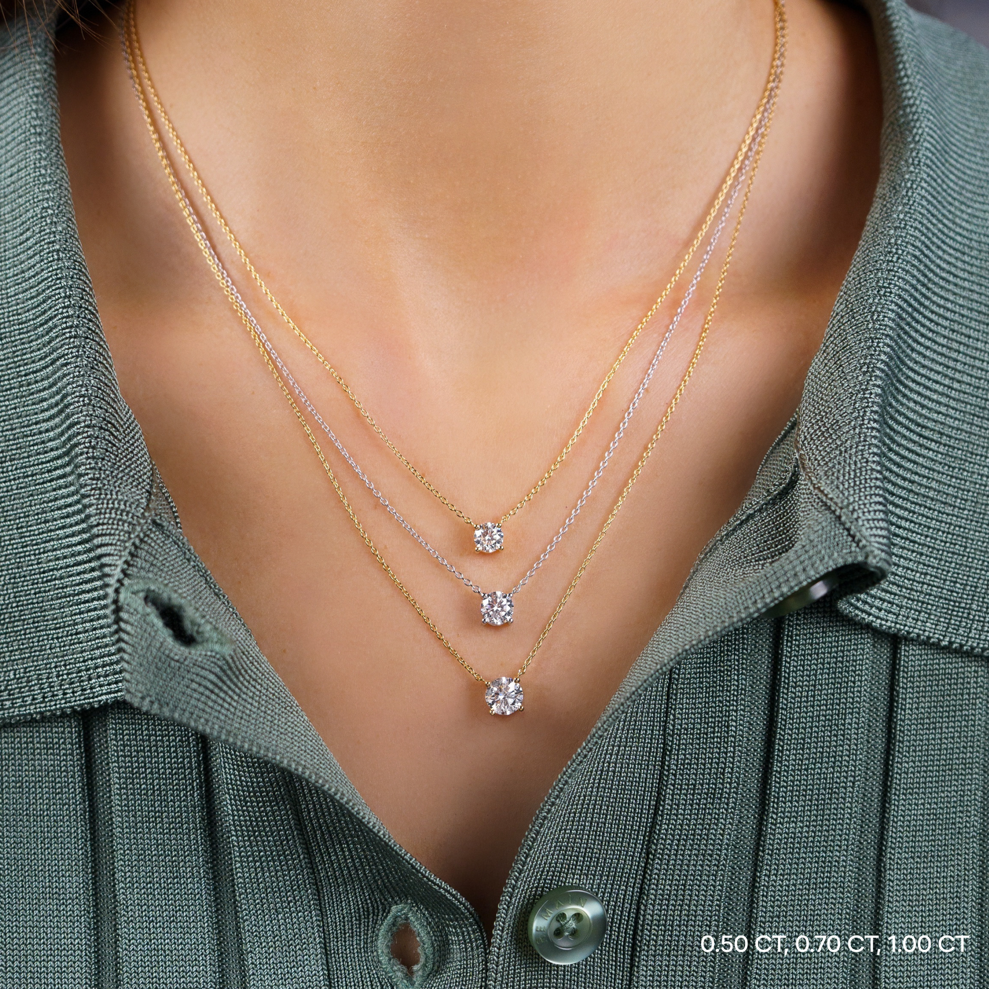 1.0 CT Round Lab-Grown Diamond Solitaire Pendant Necklace 7