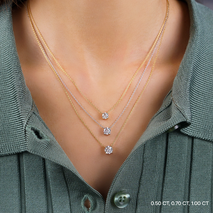 1.0 CT Round Lab-Grown Diamond Solitaire Pendant Necklace 7