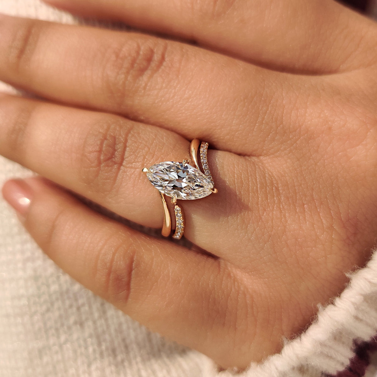 Solitaire Cathedral- 1.8 CT Cushion Lab Grown Diamond Wedding Band