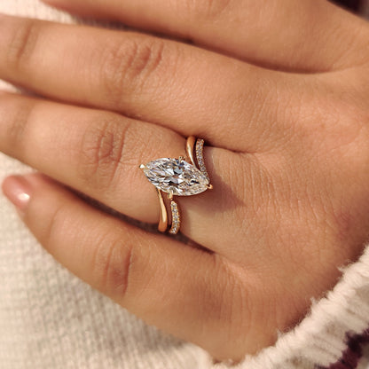 Solitaire Cathedral- 1.8 CT Cushion Lab Grown Diamond Wedding Band