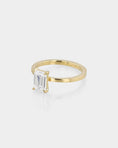 Load image into Gallery viewer, 2.0 CT Emerald Cut Lab Grown Diamond Solitaire Engagement Ring in Gold Setting
