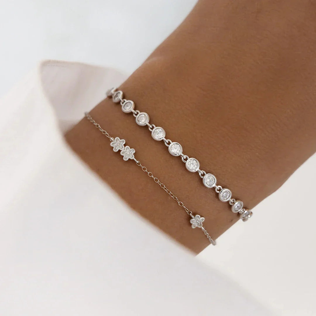 Elegant 0.09 TCW Round Lab-Grown Diamond Tennis Bracelet