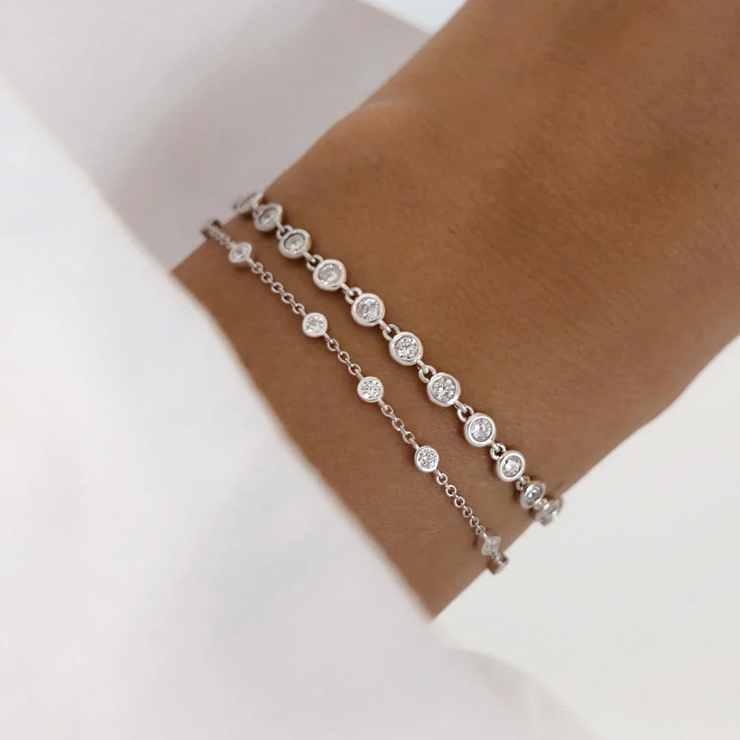 Elegant 0.09 TCW Round Lab-Grown Diamond Tennis Bracelet