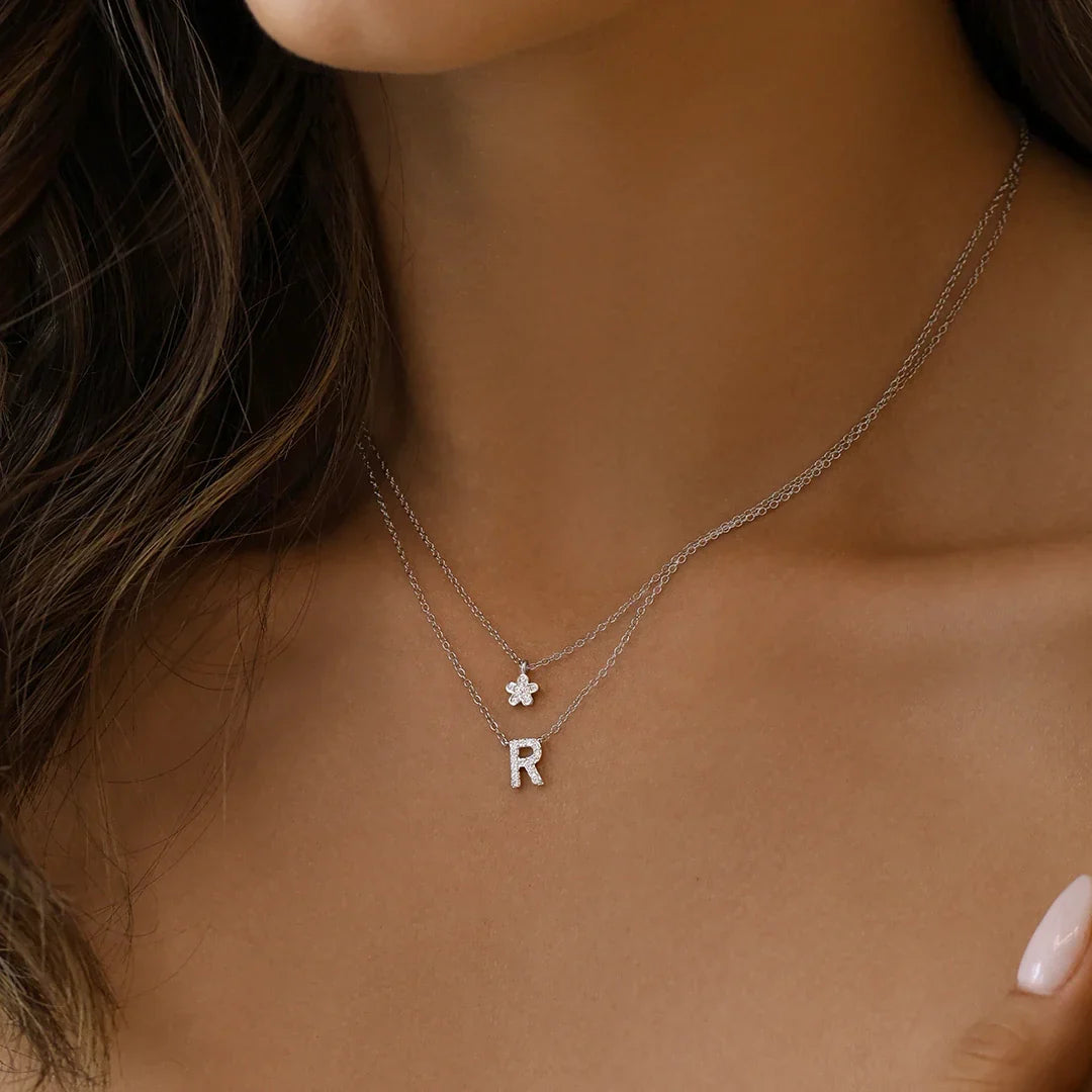 Golden Blossom: 0.09 TCW Round Lab Grown Diamond Floral Necklace 6