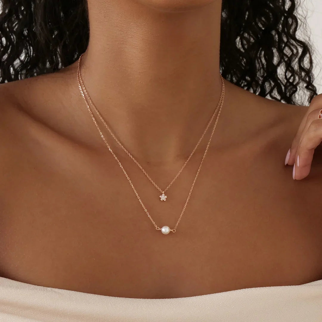 Golden Blossom: 0.09 TCW Round Lab Grown Diamond Floral Necklace 4
