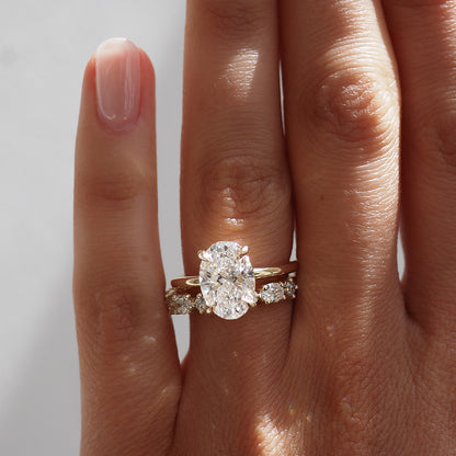 0.50 TCW Oval & Round Lab Grown Diamond Half Eternity Wedding Band 3