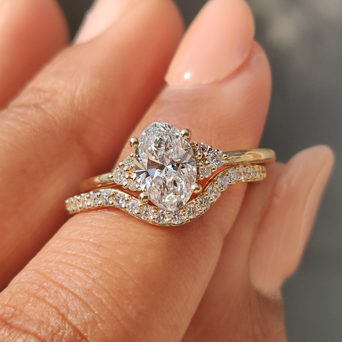 Solitaire Cathedral- 1.8 CT Cushion Lab Grown Diamond Wedding Band