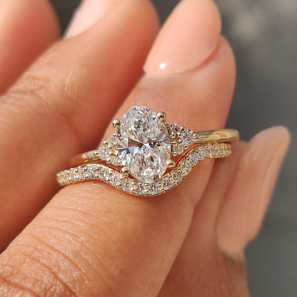 Solitaire Cathedral- 1.8 CT Cushion Lab Grown Diamond Wedding Band
