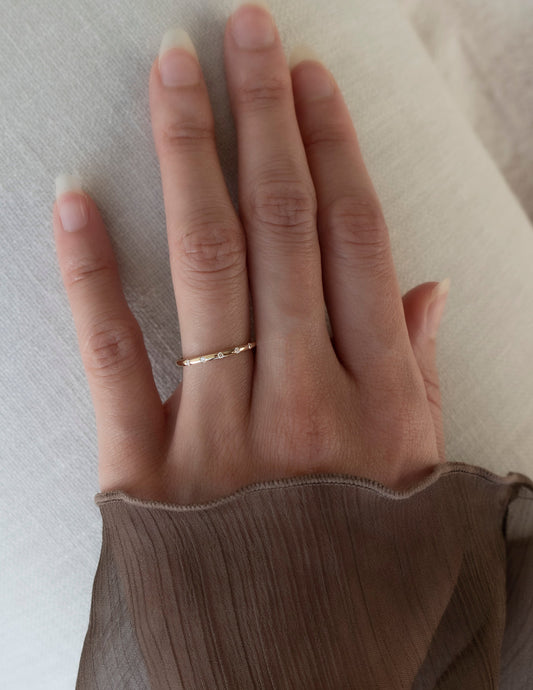 Flush Setting | Stackable Ring- 0.02 CT Round Moissanite Wedding Band