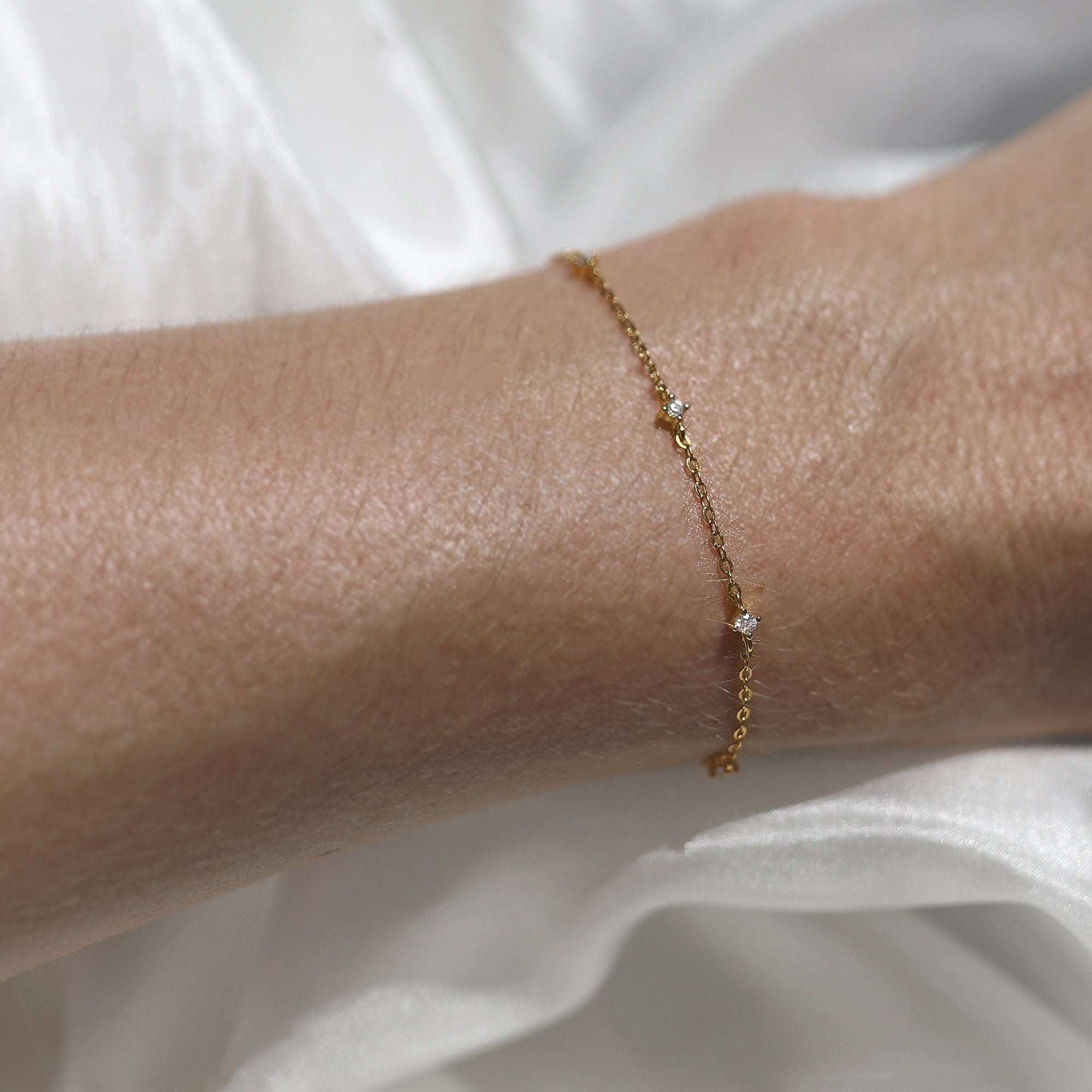 0.25TCW Round Lab-Grown Diamond Delicate Bracelet