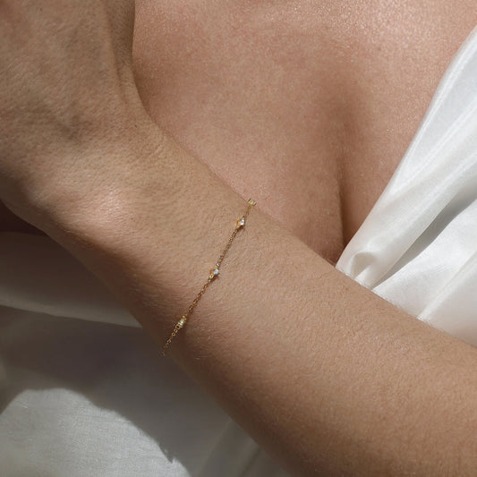 Delicate 0.25 TCW Lab-Grown Round Diamond Chain Bracelet