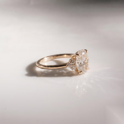 Cluster-Oval Lab Grown Diamond Engagement Ring
