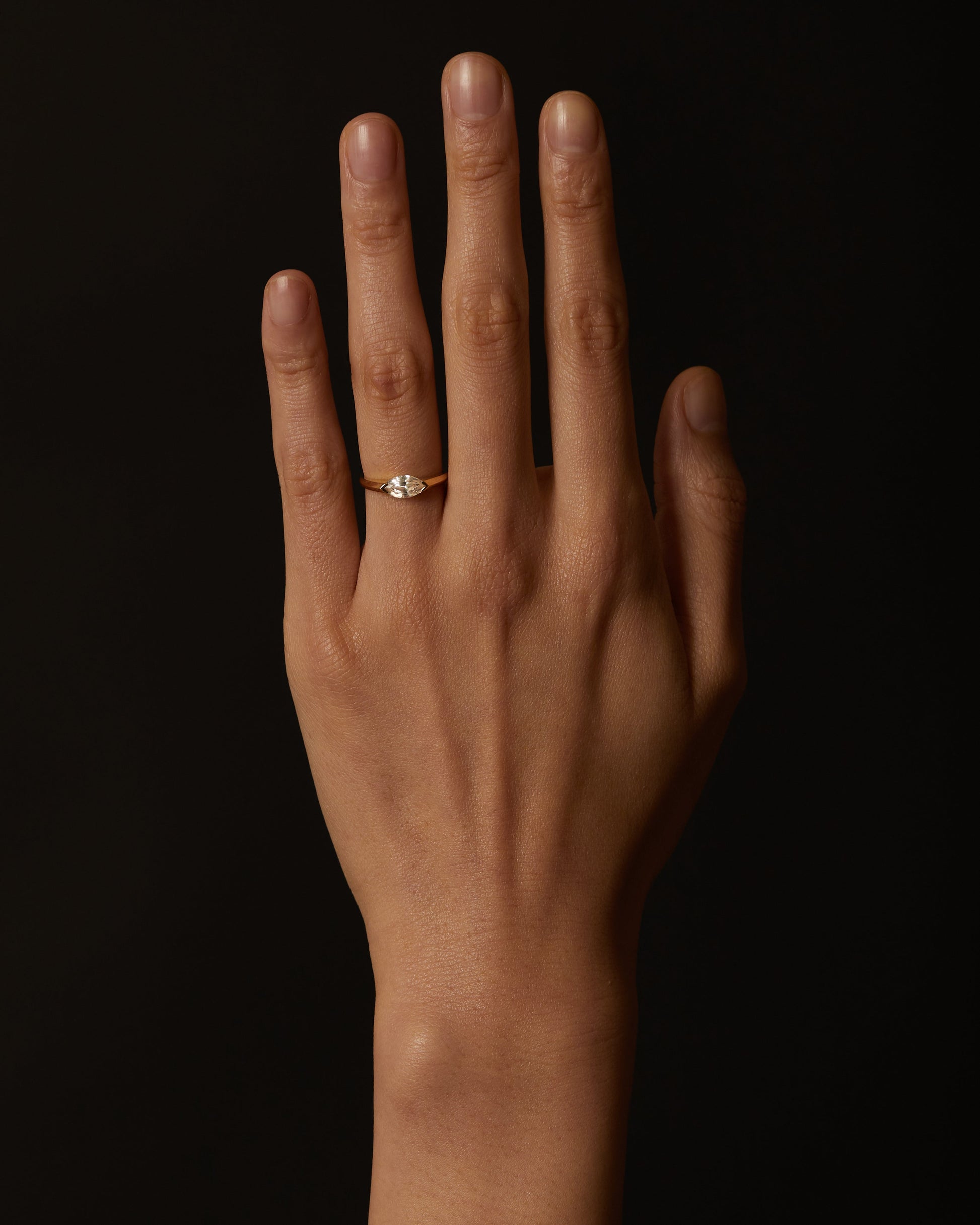 1.0 CT Marquise Lab Grown Diamond Solitaire Engagement Ring in Yellow Gold 2