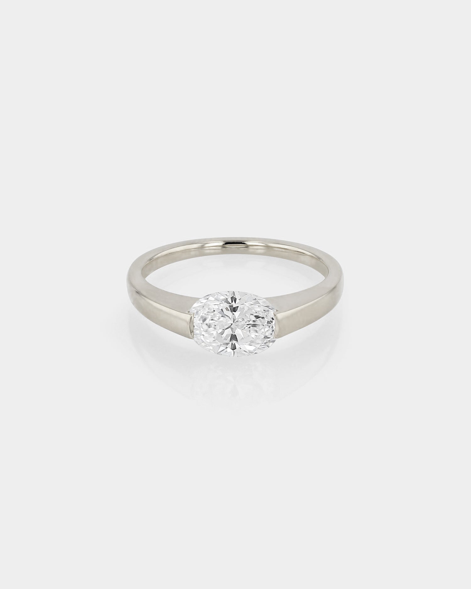 0.50 CT Oval  Lab Grown Diamond Solitaire Engagement Ring