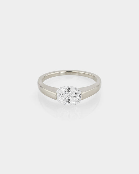 0.50 CT Oval  Lab Grown Diamond Solitaire Engagement Ring